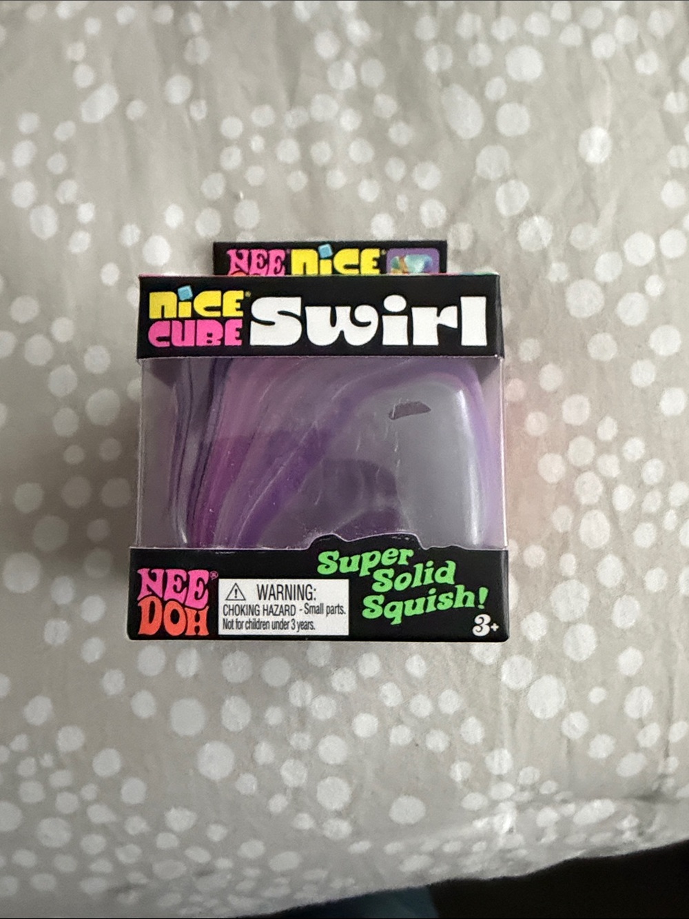 Needoh Nice Cube Swirl Purple w/pink purple swirls Sensory Toy authentic NWT IOP